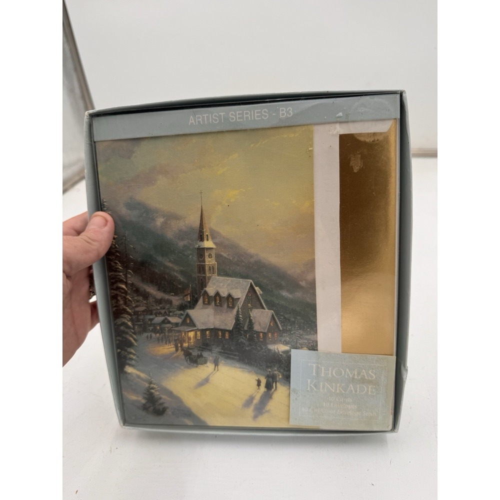 Thomas Kinkade Christmas Cards Artist Series B3 10 Ct Gold Foil Seals NEW Sealed